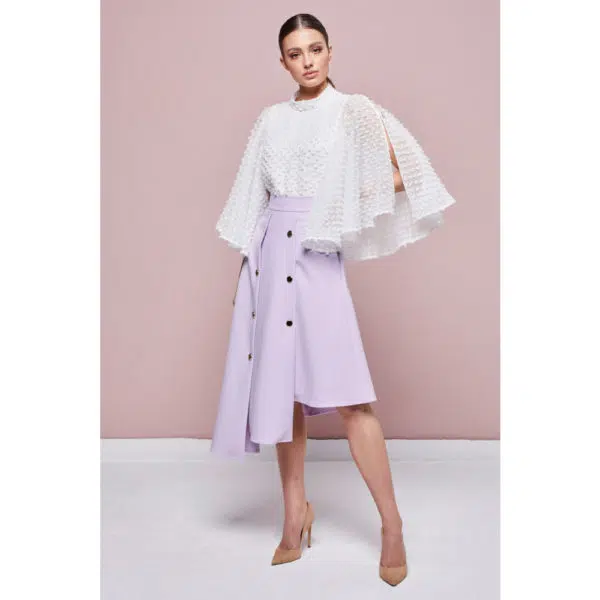 Poca & Poca Odette white feathery blouse, view 4