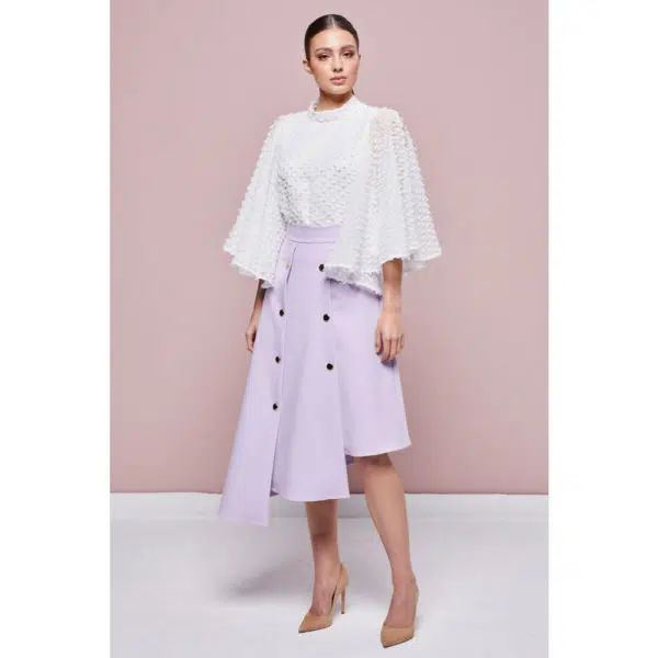 Poca & Poca Odette white feathery blouse, view 3