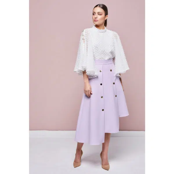 Poca & Poca Odette white feathery blouse, view 2
