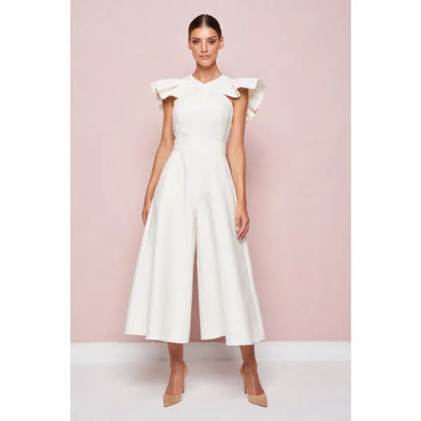 Poca & Poca Timid angel vanilla wide leg jumpsuit, view 2