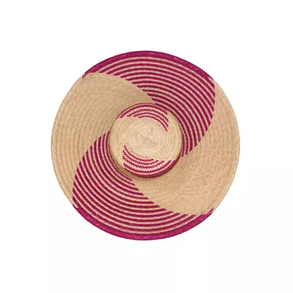 Washein Yonna Fuchsia Wide Brim Straw Hat, view 7