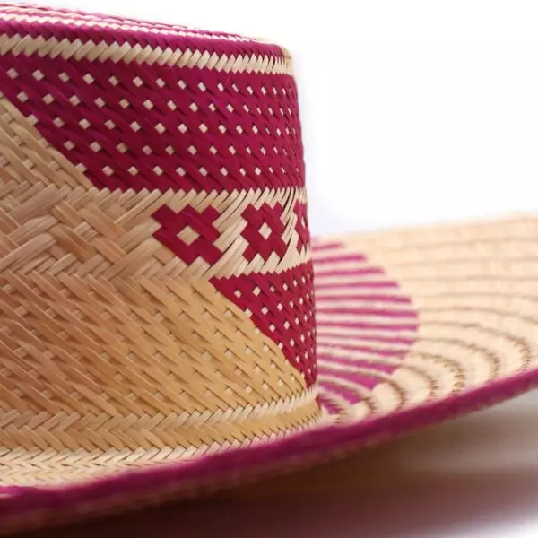 Washein Yonna Fuchsia Wide Brim Straw Hat, view 6