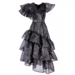 Glossy grace black asymmetrical dress Clothing dress Luxury Shoes 
