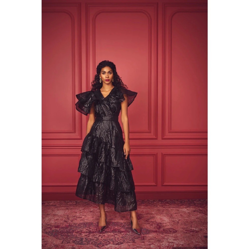 ramadan2022 Glossy grace black asymmetrical dress Clothing dress Luxury Shoes