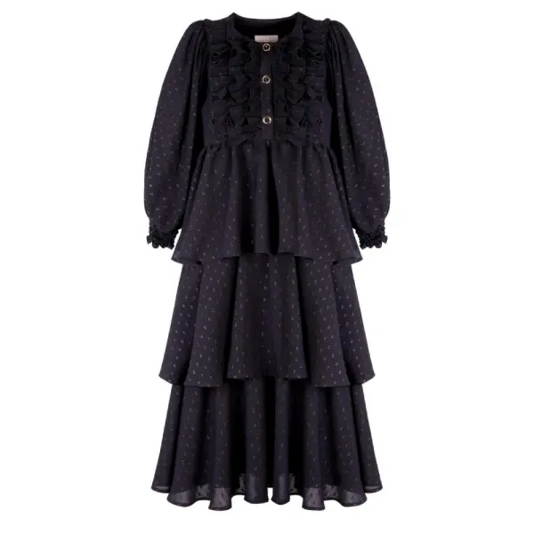 Poca & Poca Night in egypt black midi dress