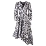 Poca & Poca Jungle gardenia grey textured dress