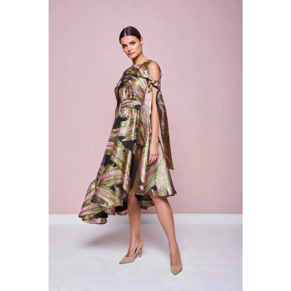Jungle gardenia pink brown textured dress Clothing designer Luxury Shoes 