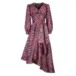 Poca & Poca Jungle gardenia pink brown textured dress