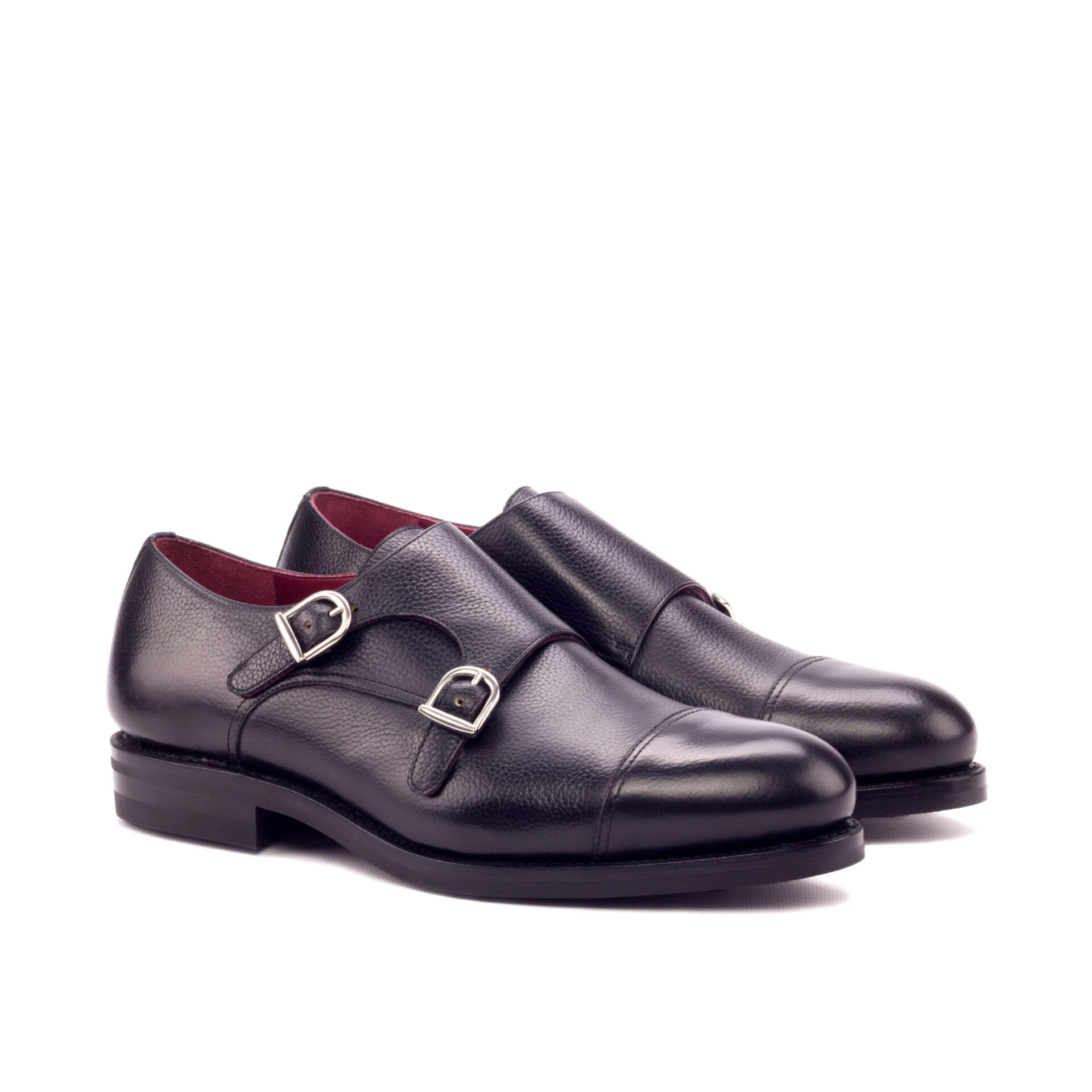Black Double Monk Shoe Black Double Monk Shoe