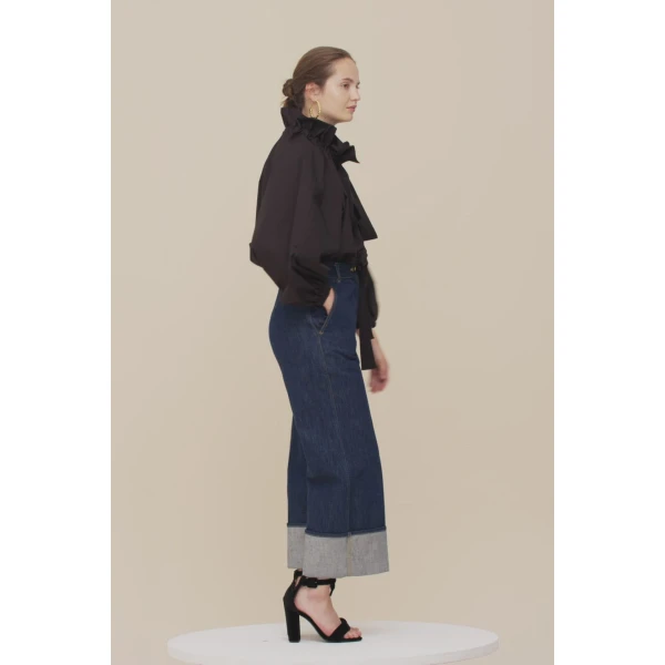 Ruffled high neck blouse Clothing blouse Luxury Shoes 