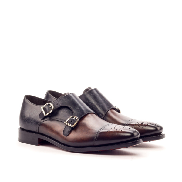 Gray Double Monk Shoe