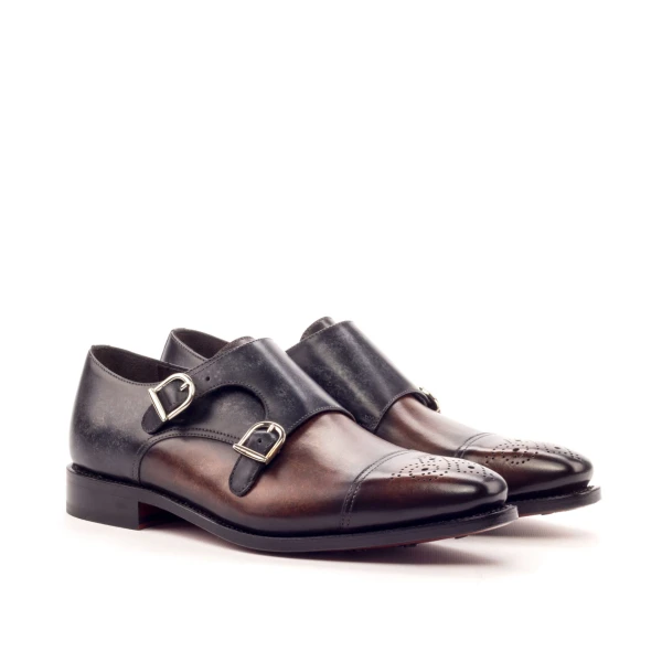 Gray Double Monk Shoe