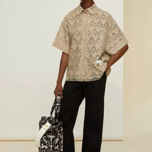 Patou Floral lace short sleeve blouse, view 2