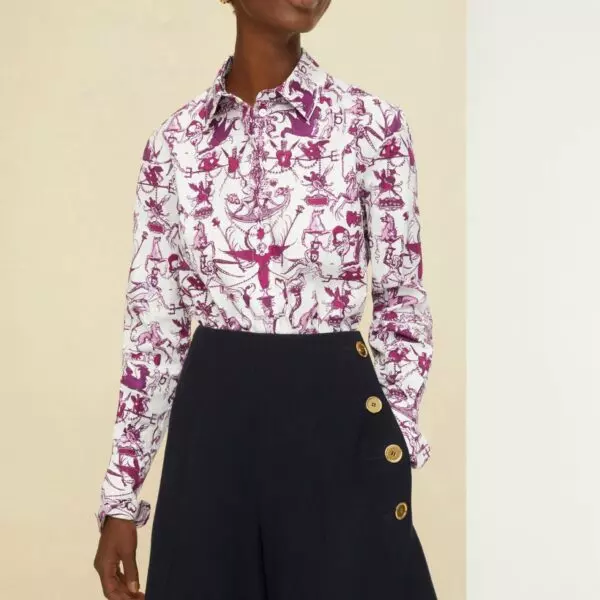 Patou Stories and Tales print cotton shirt, view 2