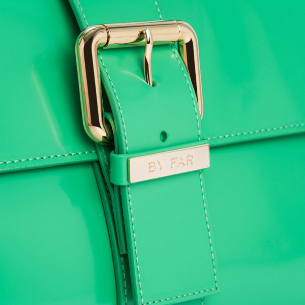 By Far Carol super green semi patent leather bag, view 6