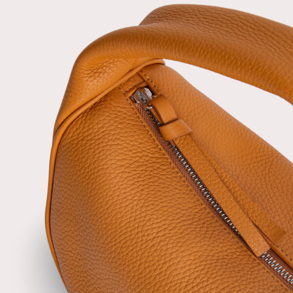 By Far Cush caramel flat grain leather bag, view 5
