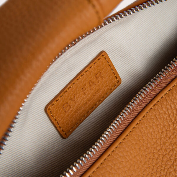 By Far Cush caramel flat grain leather bag, view 7