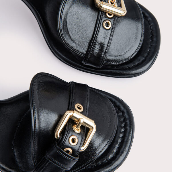 Montana black gloss leather sandal Sandals emerging designer Luxury Shoes 