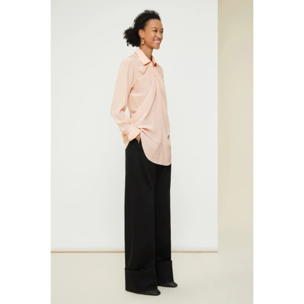Draped silk blouse Clothing blouse Luxury Shoes 