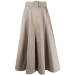 Belted flared midi skirt Clothing midi skirt Luxury Shoes 