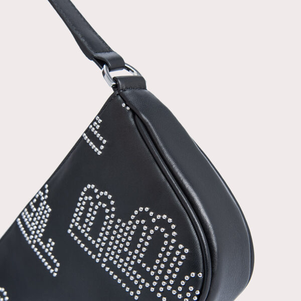 By Far Rachel black stud leather bag, view 3