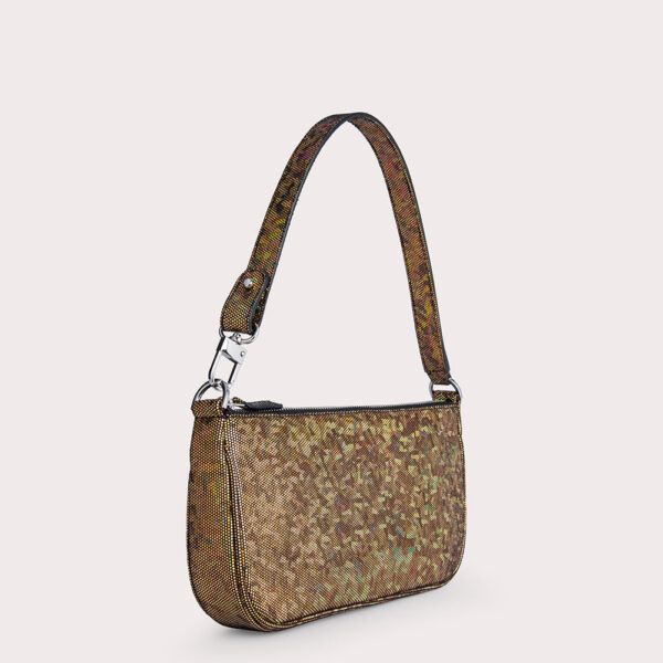 By Far Rachel disco bronze hologram leather bag, view 6