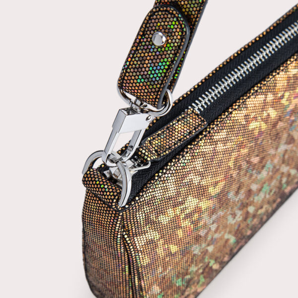 By Far Rachel disco bronze hologram leather bag, view 2
