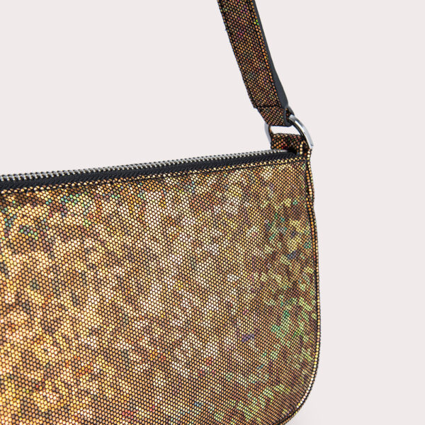 By Far Rachel disco bronze hologram leather bag, view 4