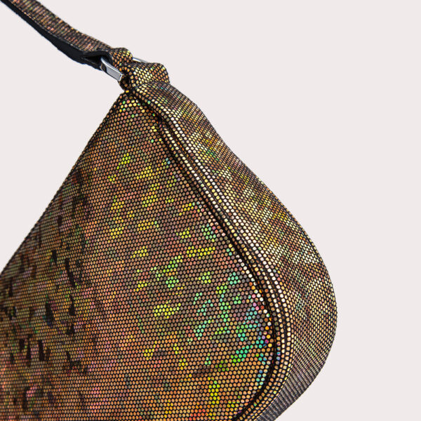 By Far Rachel disco bronze hologram leather bag, view 3