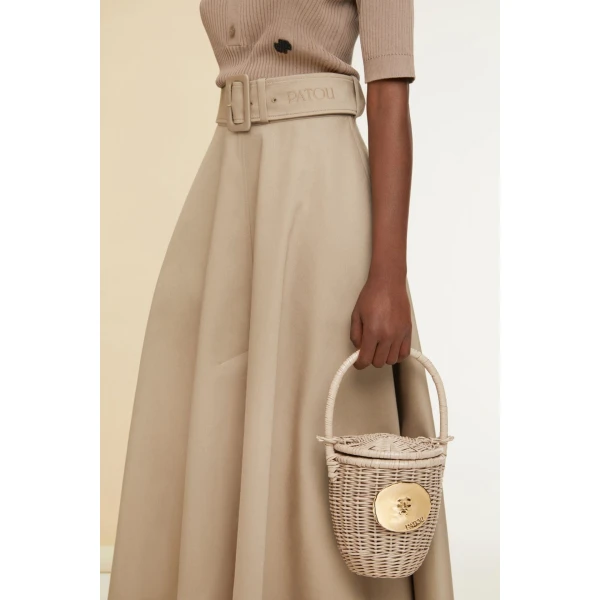 Belted flared midi skirt Clothing midi skirt Luxury Shoes 