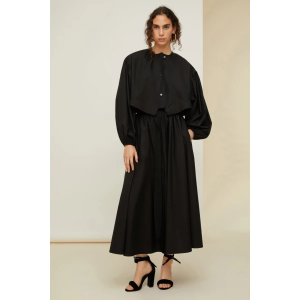 Flared button front long skirt Clothing long skirt Luxury Shoes 