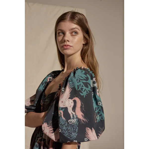 Kaira light blue blouse Clothing blouse Luxury Shoes 