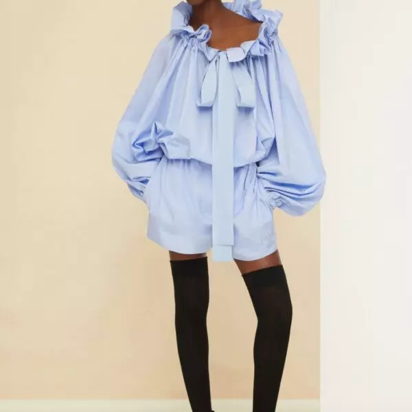 Patou Drawstring neck oversized blouse, view 2