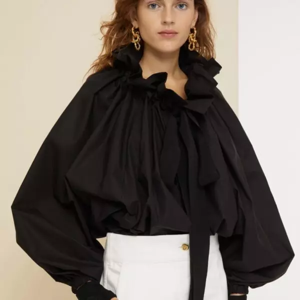 Patou Ruffled high neck blouse, view 3