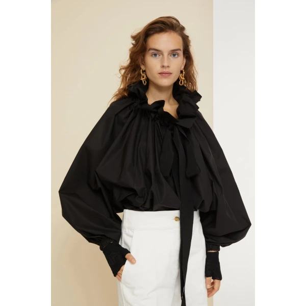 Ruffled high neck blouse Clothing blouse Luxury Shoes 