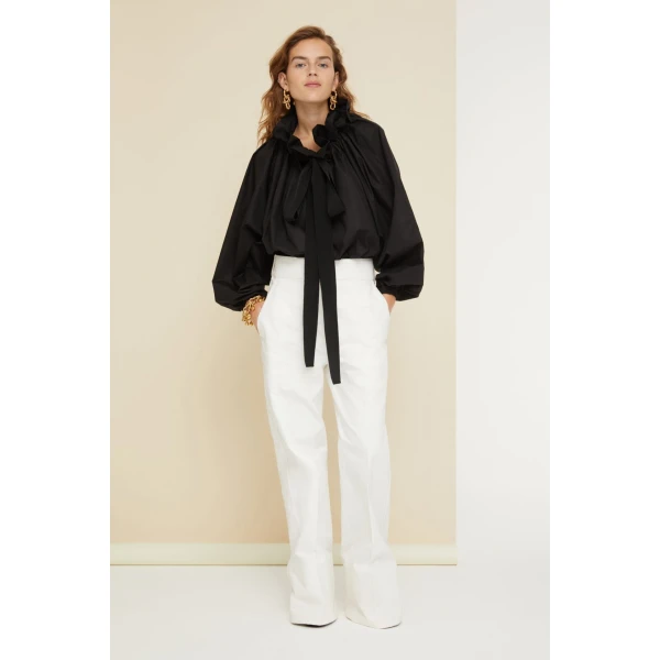 Ruffled high neck blouse Clothing blouse Luxury Shoes 