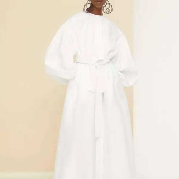 Patou Cropped button up white blouse, view 4