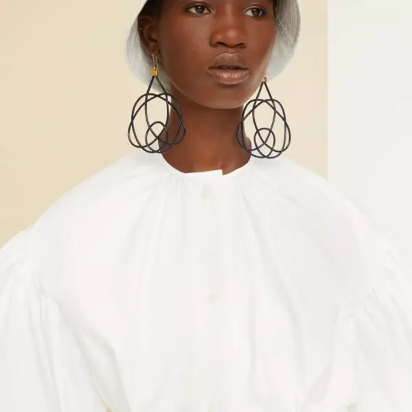 Patou Cropped button up white blouse, view 5