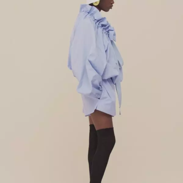 Patou Drawstring neck oversized blouse, view 3