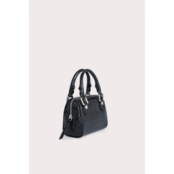 Dora black circular croco embossed leather bag Bags bag Luxury Shoes 