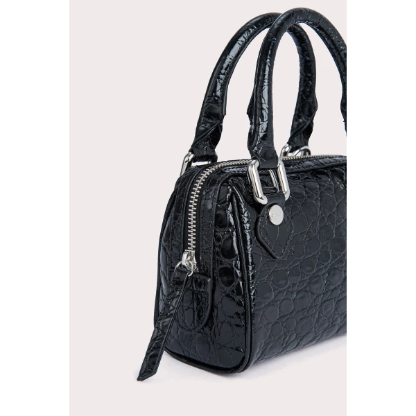 Dora black circular croco embossed leather bag Bags bag Luxury Shoes 