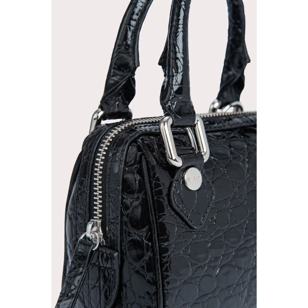 Dora black circular croco embossed leather bag Bags bag Luxury Shoes 