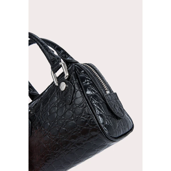 Dora black circular croco embossed leather bag Bags bag Luxury Shoes 