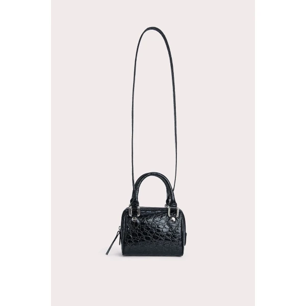 Dora black circular croco embossed leather bag Bags bag Luxury Shoes 