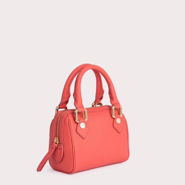 By Far Dora coral flat grain leather bag, view 2