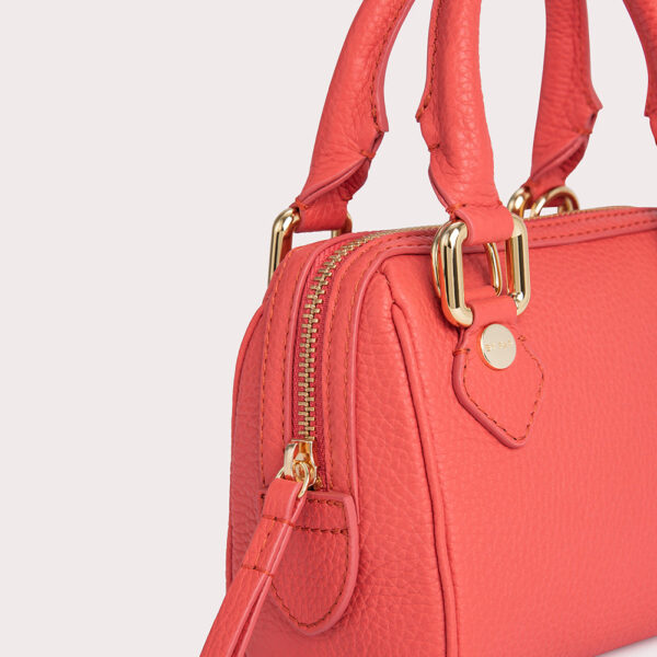 By Far Dora coral flat grain leather bag, view 4