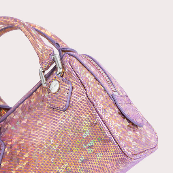 By Far Dora disco violet hologram leather bag, view 7