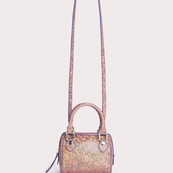 By Far Dora disco violet hologram leather bag, view 9