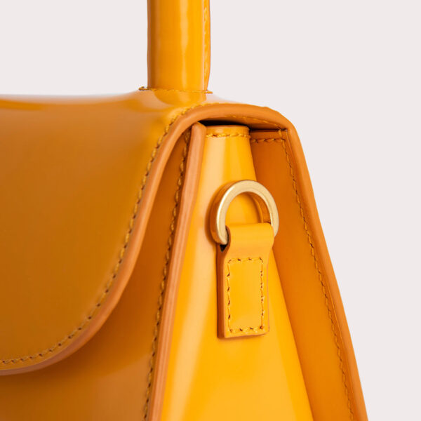 By Far Mini sunflower semi patent leather bag, view 4
