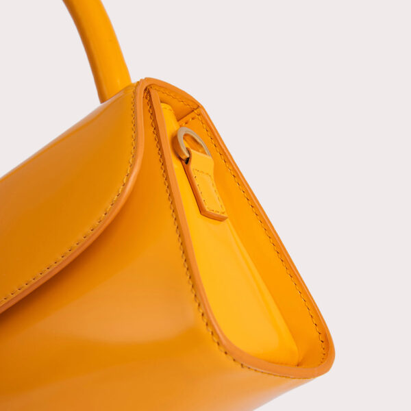 By Far Mini sunflower semi patent leather bag, view 3